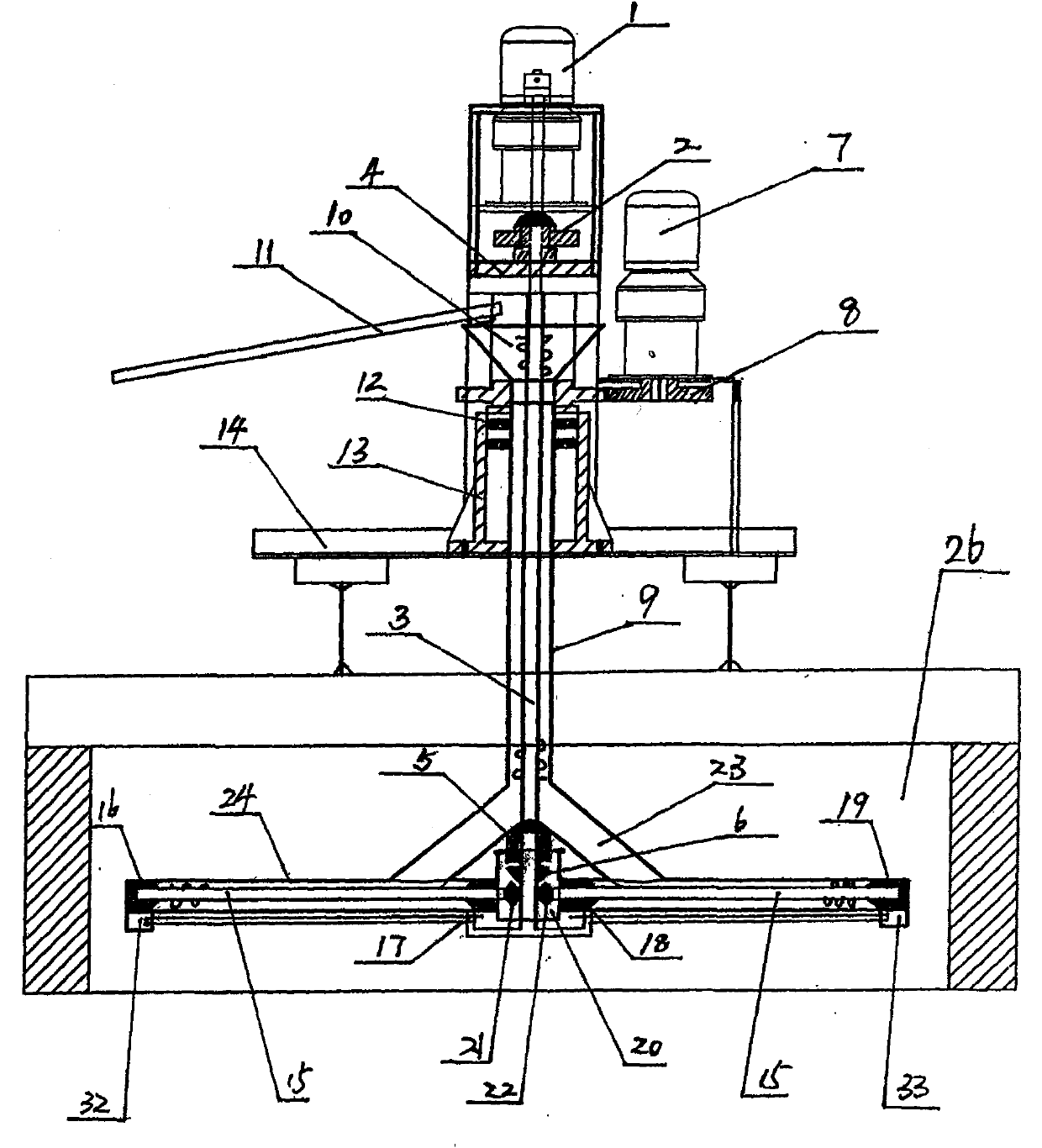 Material-strewing device of all-electric hexagonal glass Melting Furnace