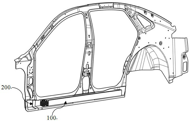 An anti-collision structure with regular polygon and equal cross-section applied to the door sill of composite materials