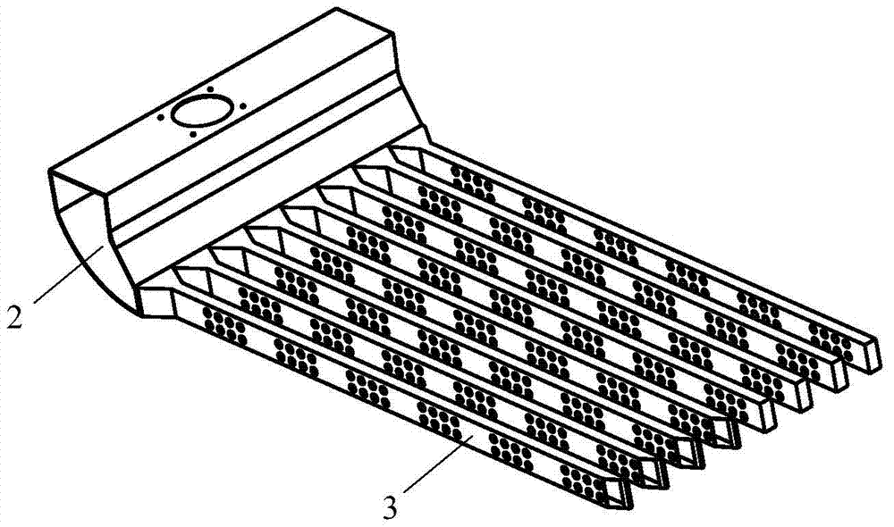 A multi-tube fixed-point jet air-cooled heat dissipation device for radar tr components