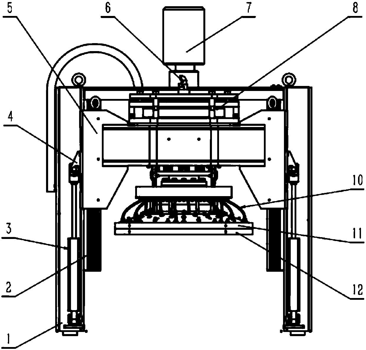 High rotating speed upper plate device for gantry type polishing machine