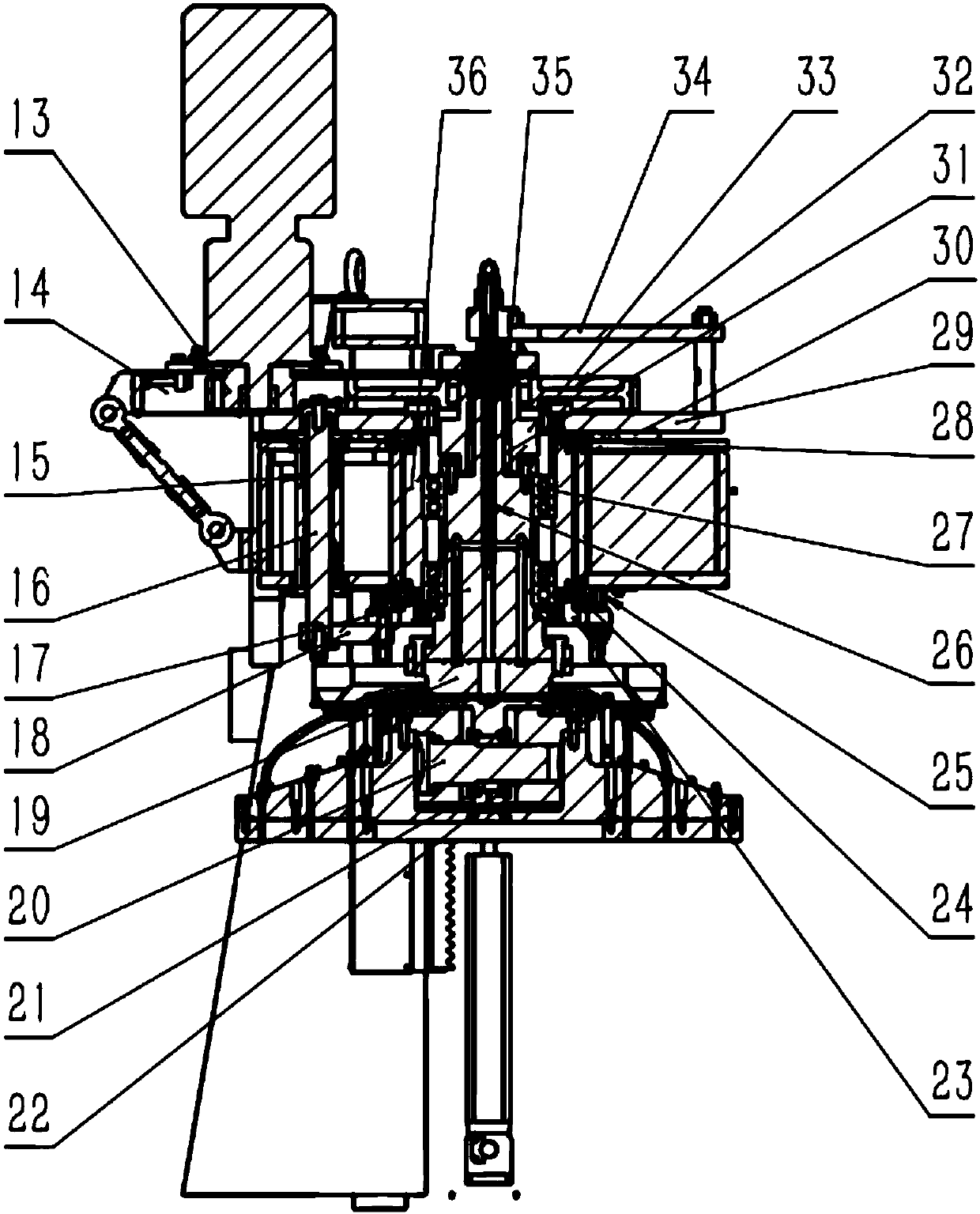 High rotating speed upper plate device for gantry type polishing machine