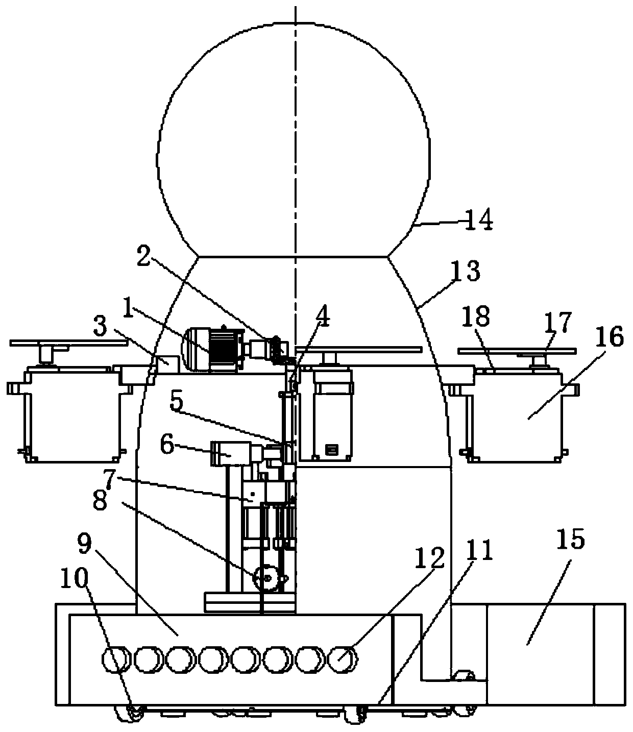 Solar rechargeable fully automatic household mopping and drying integrated robot