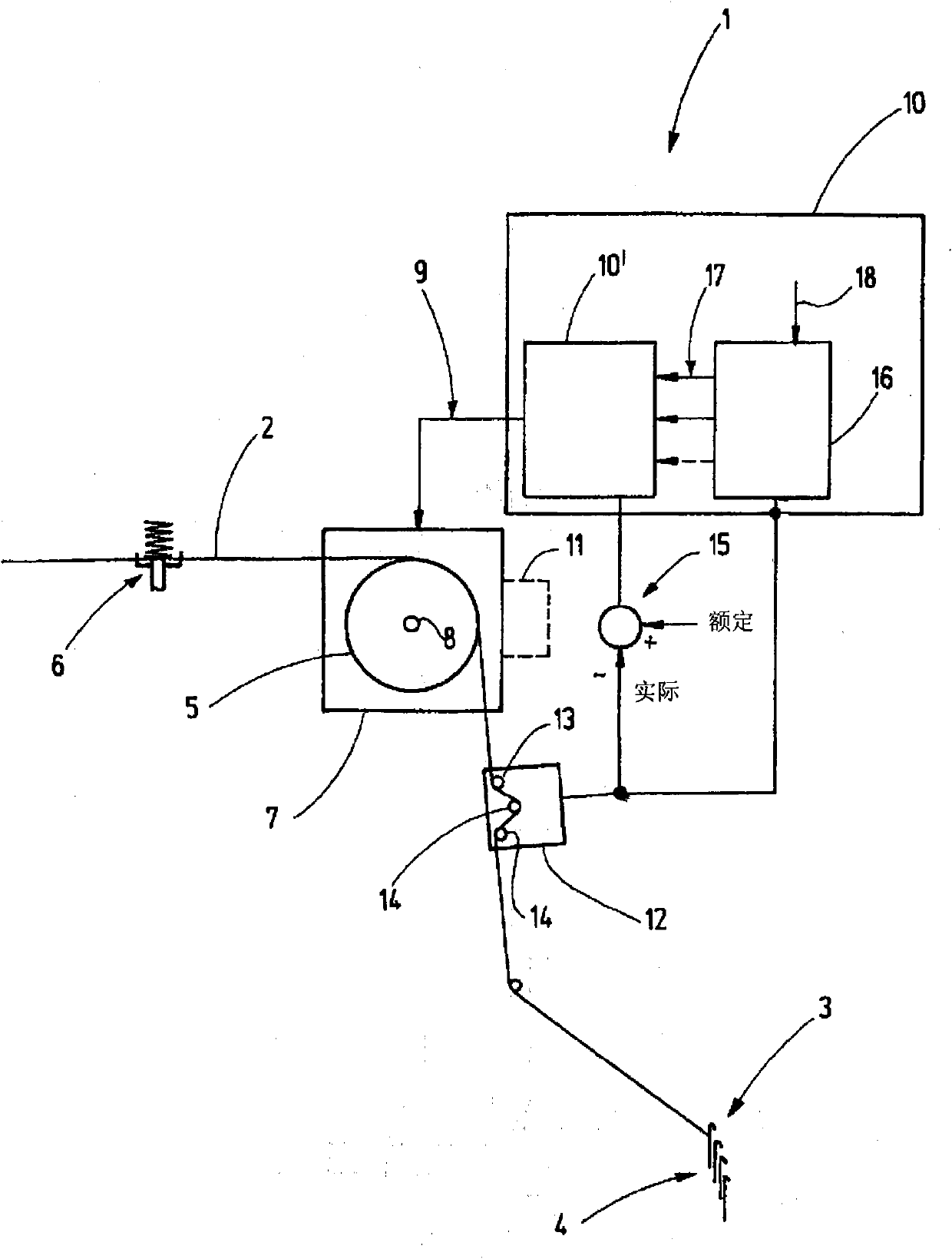 Thread delivery device with an adaptive regulator
