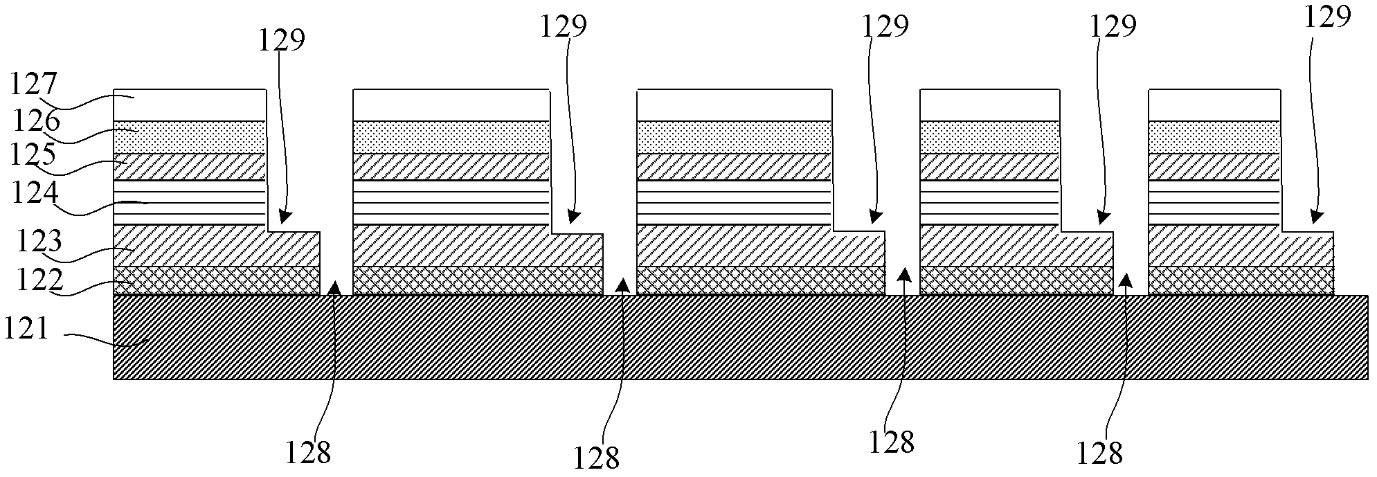 Light emitting diode (LED) pixel unit device structure and preparation method thereof