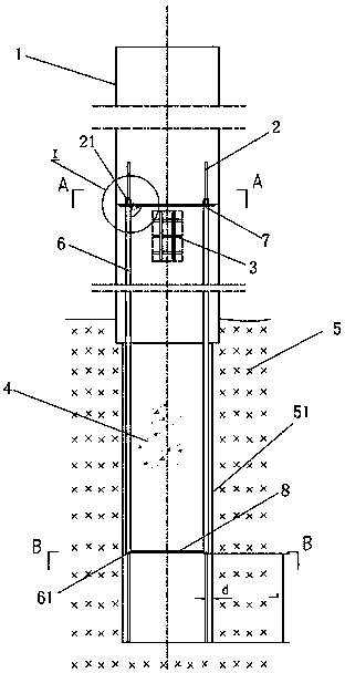 Prestressed reinforcement rock-socketed cast-in-place pile and construction method thereof