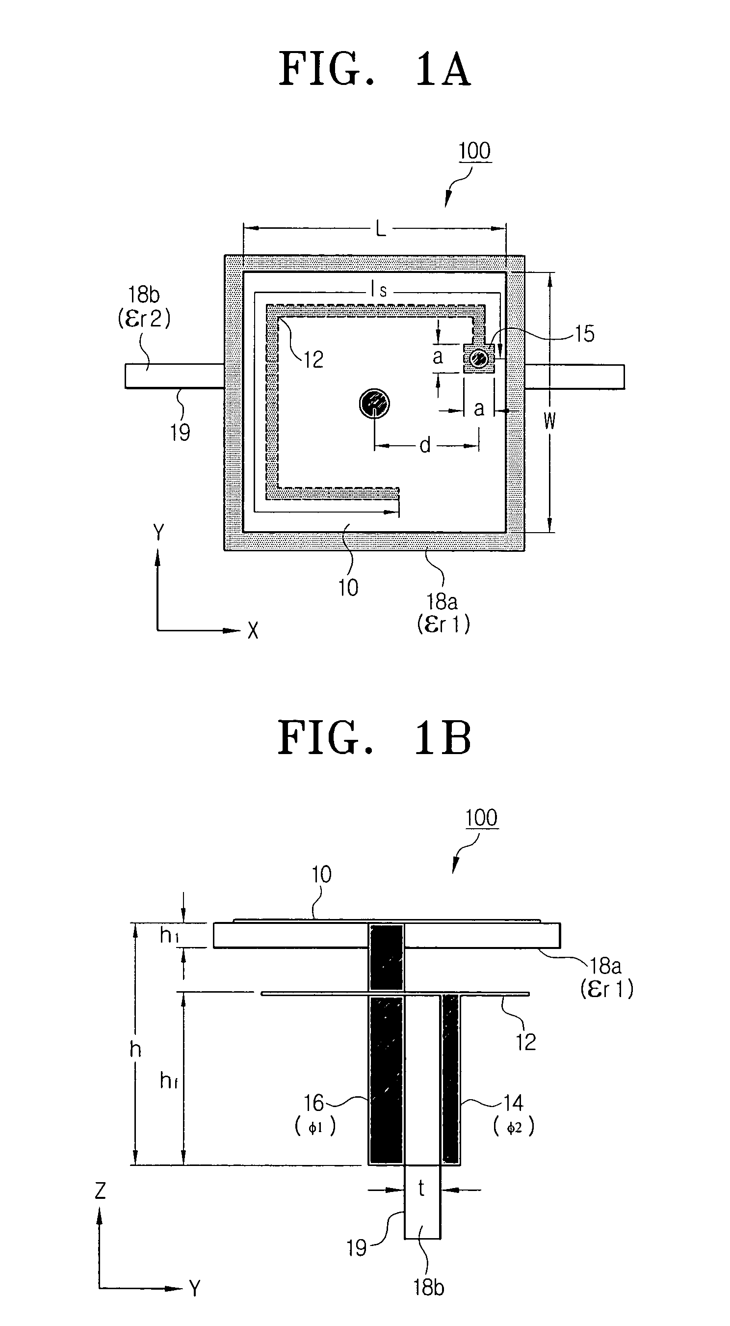 Small broadband monopole antenna having perpendicular ground plane with electromagnetically coupled feed