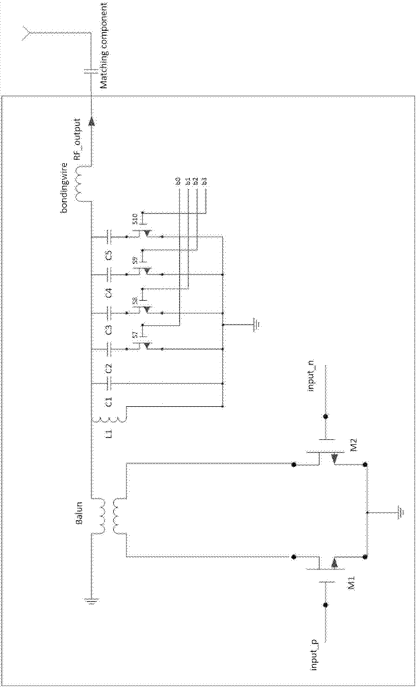 Device for reducing frequency traction of direct up-conversion transmitter