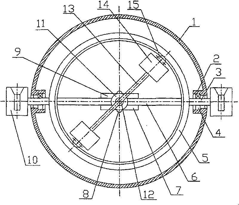 Omnidirectional moving spherical robot