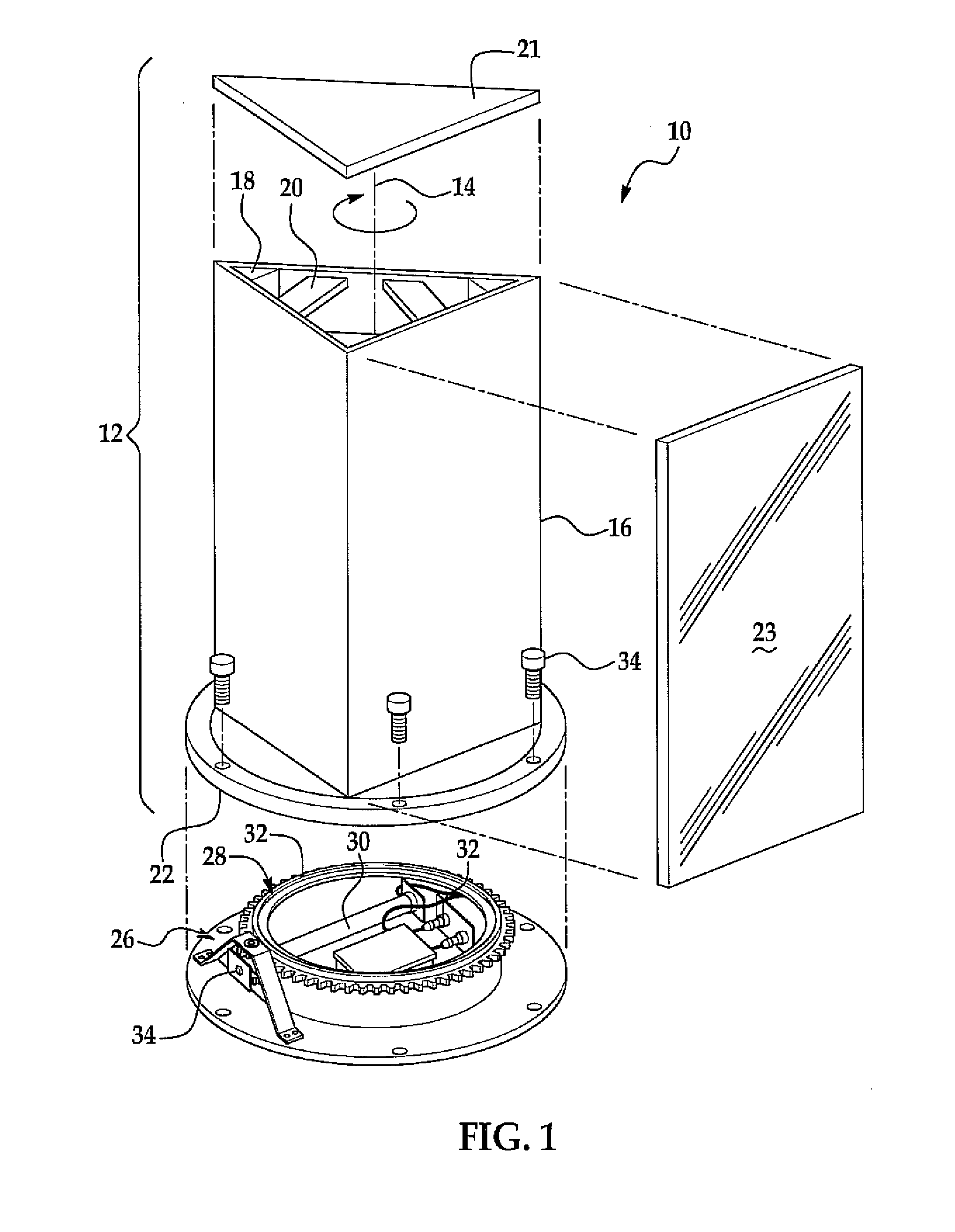 Rotating mirrored stile for usage within a mirror labyrinth