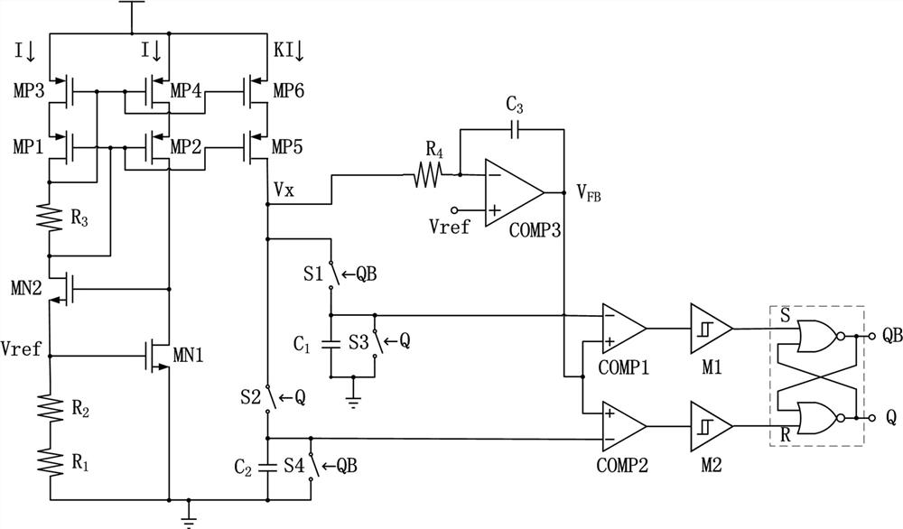 RC oscillator with stable frequency