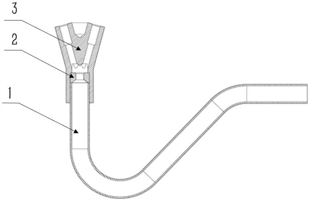 Branching body liquid inlet device and method and application thereof