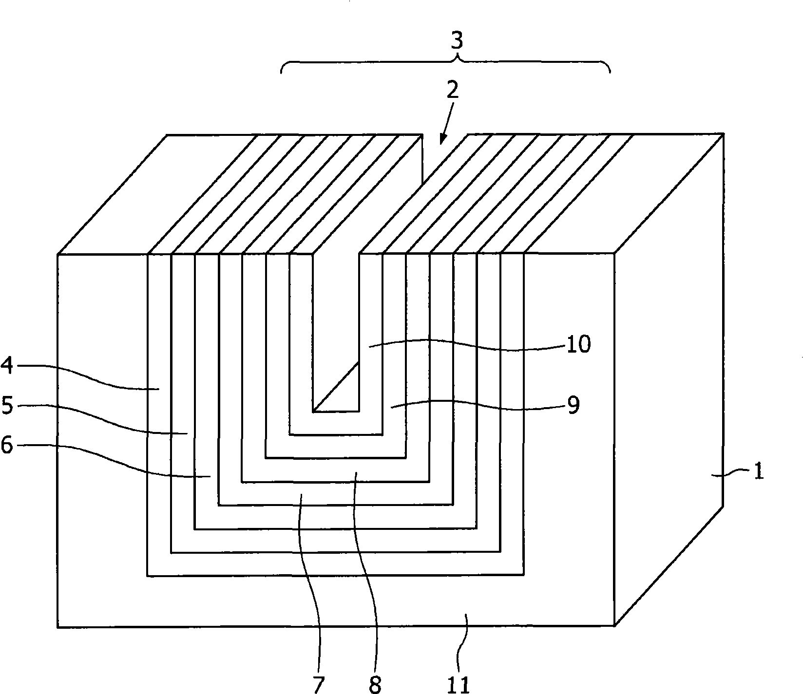 Solid-state structure comprising a battery and a variable capacitor having a capacitance which is controlled by the state-of charge of the battery