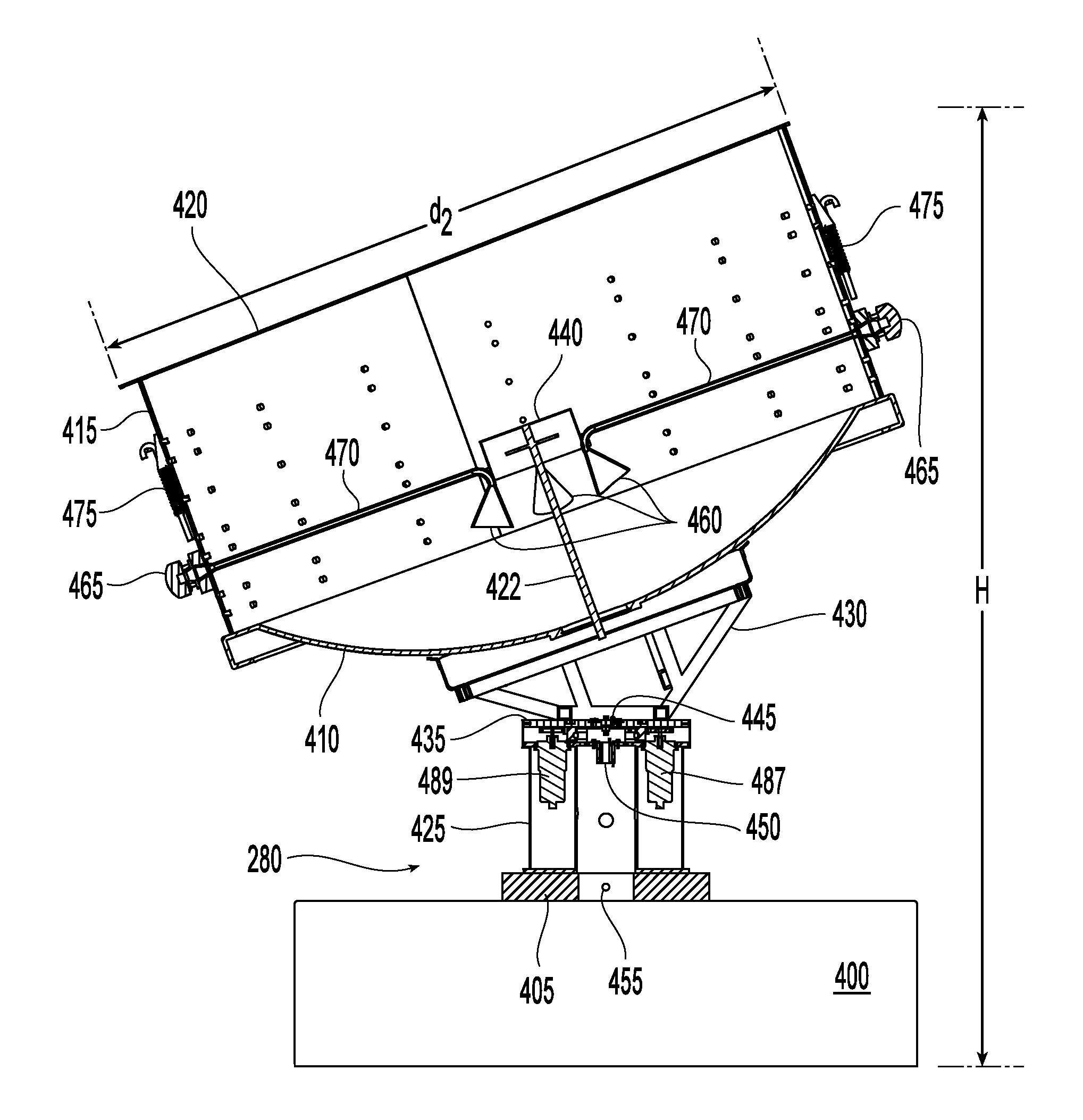 Rotational parabolic antenna with various feed configurations