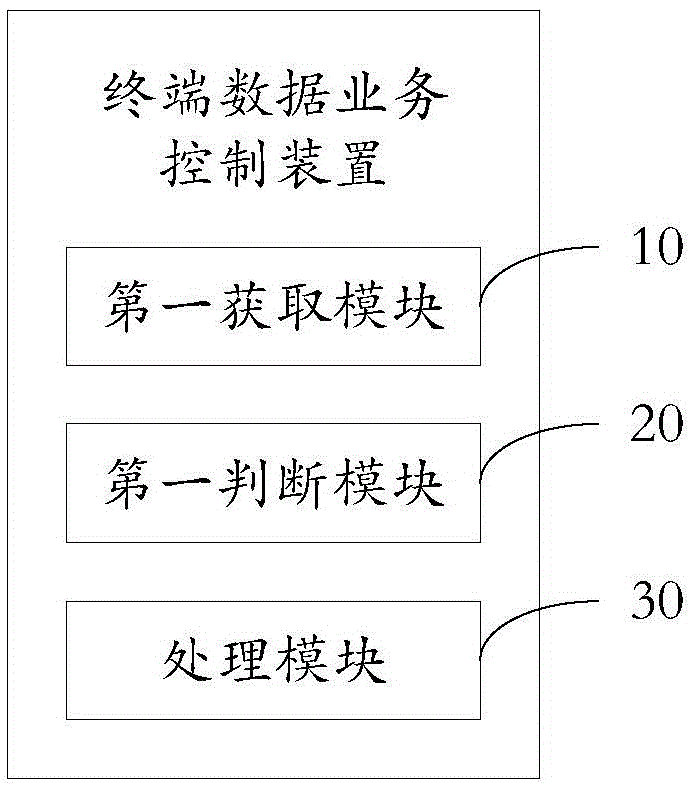 Terminal data service control method and device
