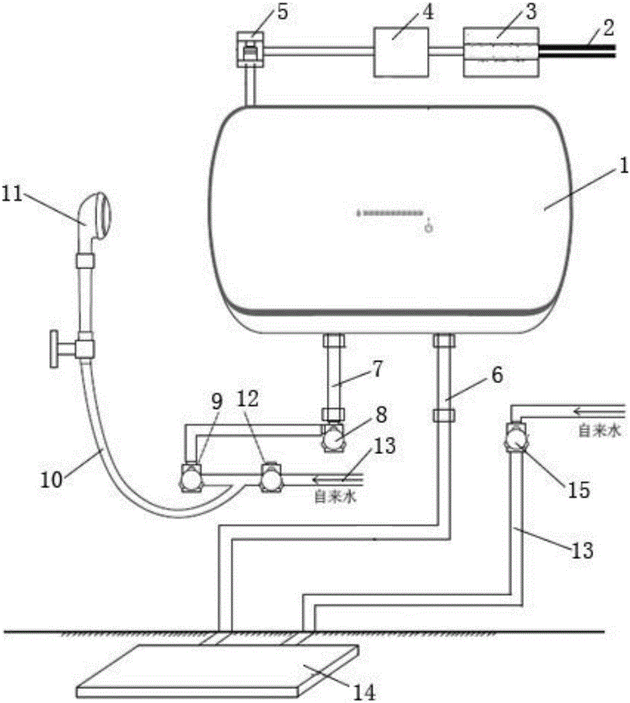 Efficient electromagnetic heating-type bathroom water supply system