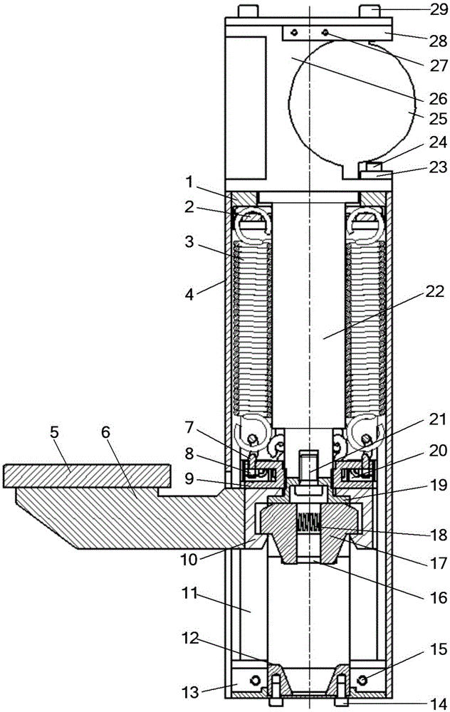 Self-unlocking spring parallel ejection device