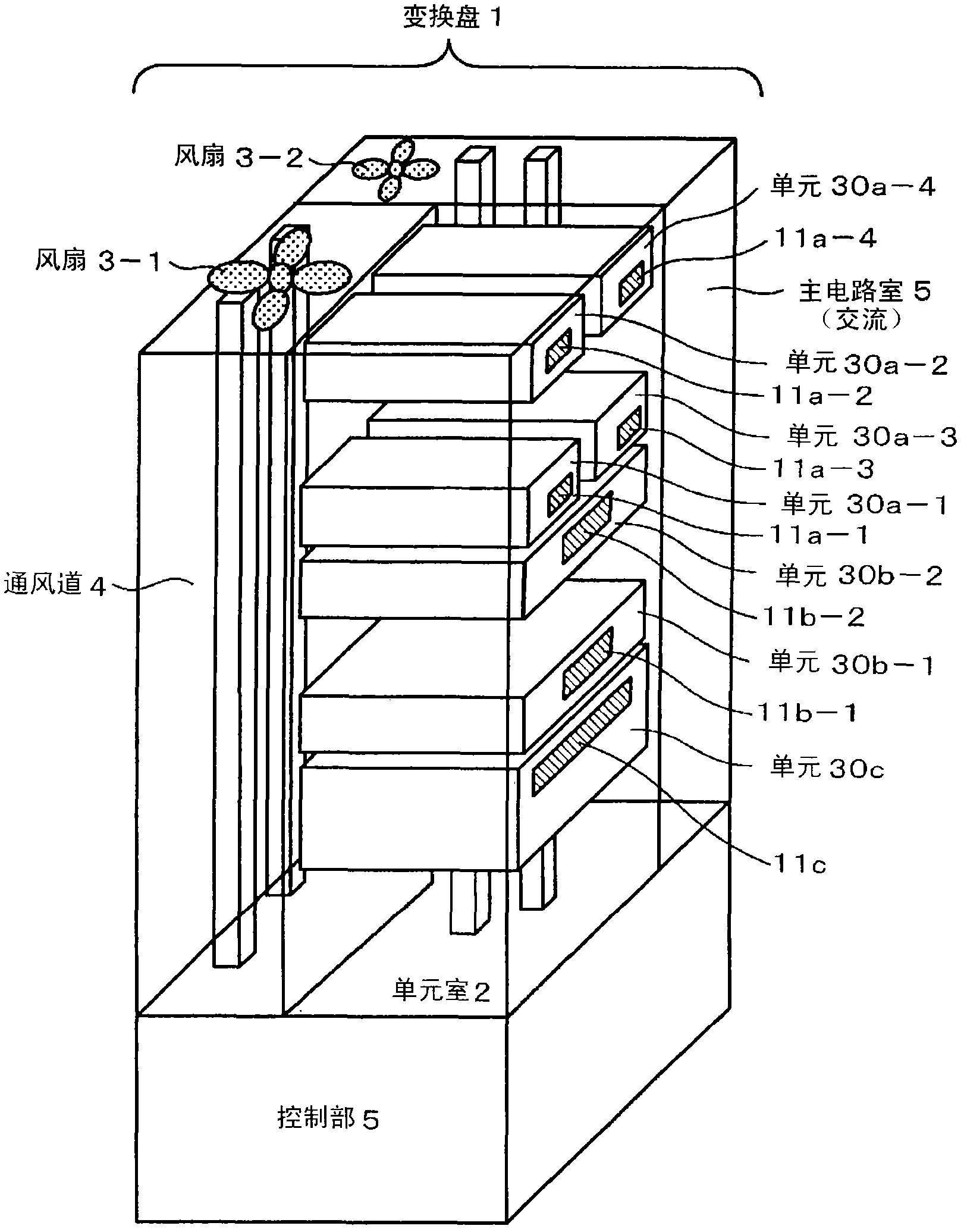 Cooling method of power converting device and power converting units ...