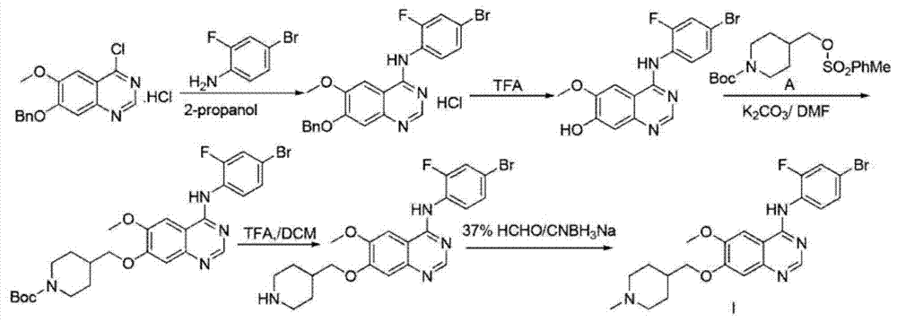 A kind of synthetic method of vandetanib compound