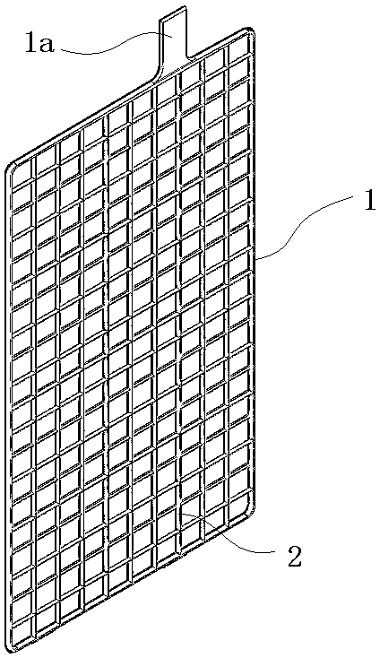High-conduction grid structure of lead acid storage battery and processing method of high-conduction grid structure