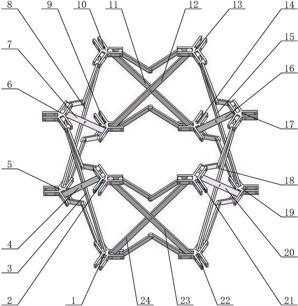 Shears-fork type hexagonal-prism extensible unit and space extensible mechanism formed by the same
