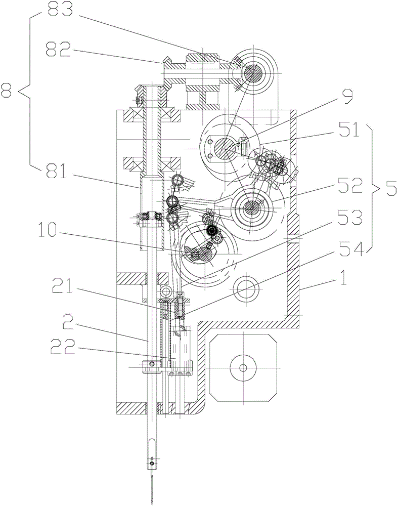 Head structure of embroidery machine of towel