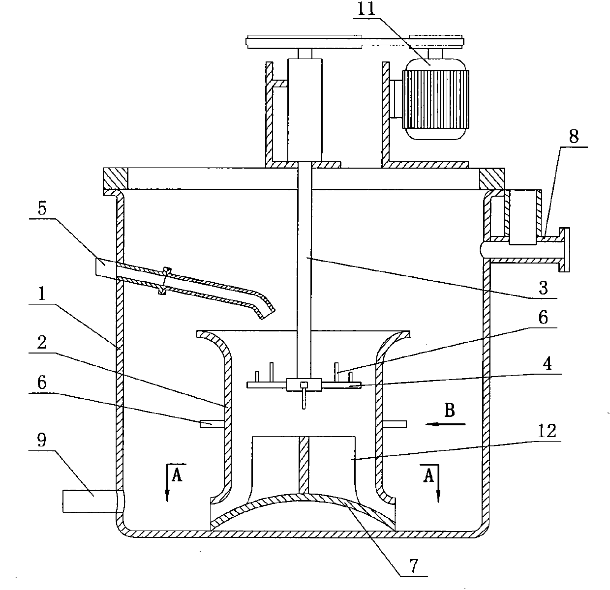 Ore dressing stirring tank