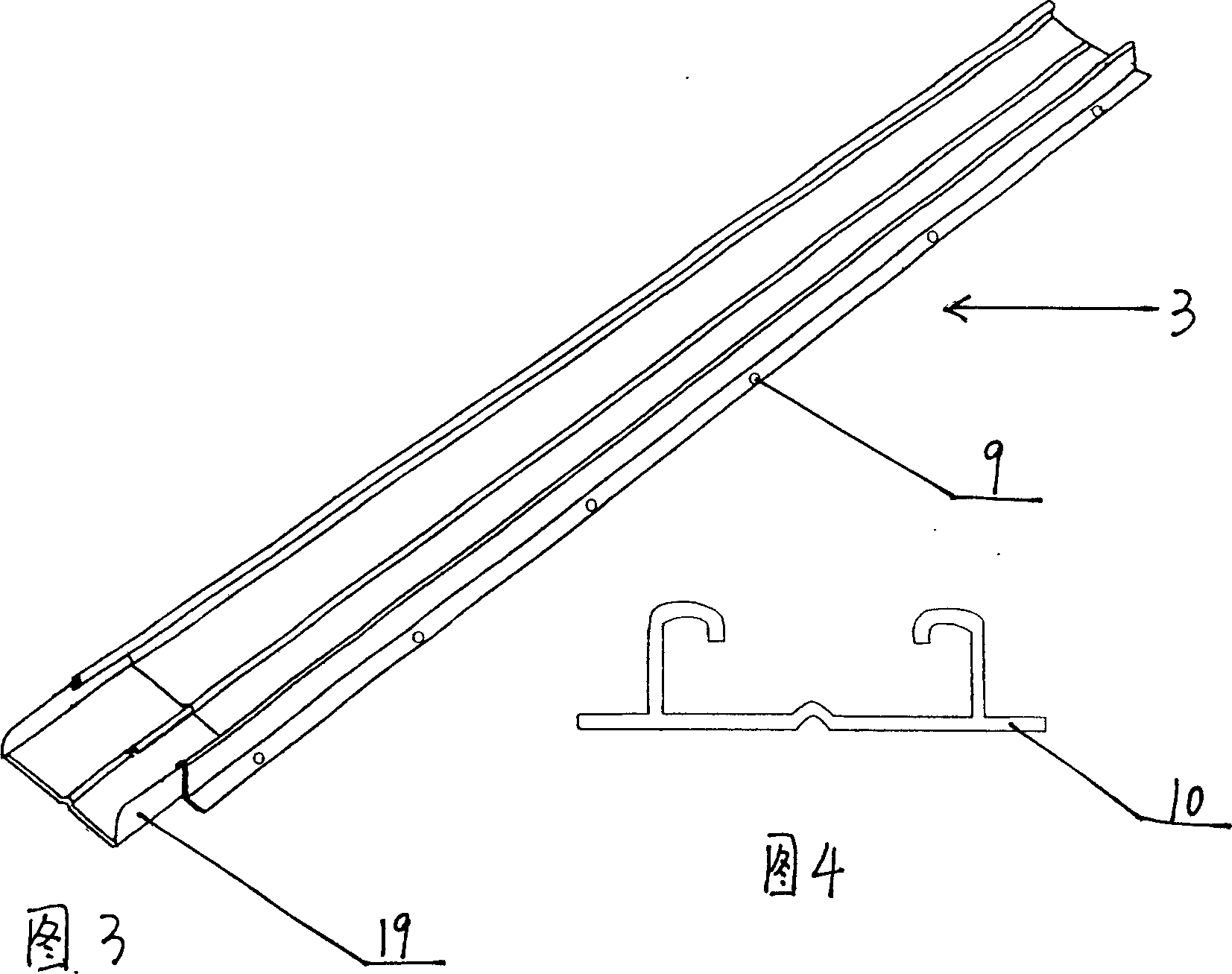 Track type moveable light steel keel