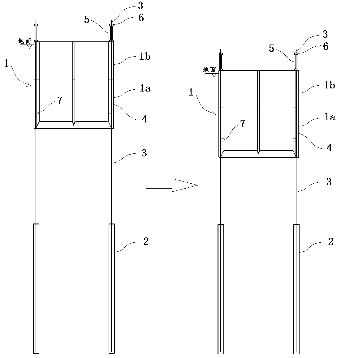 Construction method for pile-anchor press-in caisson sinking