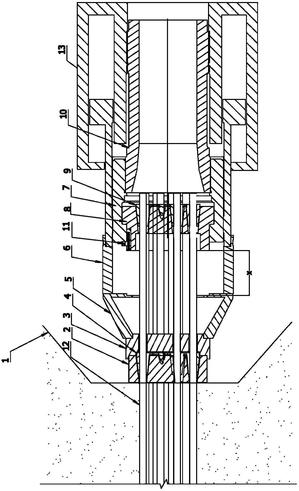 Bridge built-in hollow core force sensor ferrule type tensioning system and method