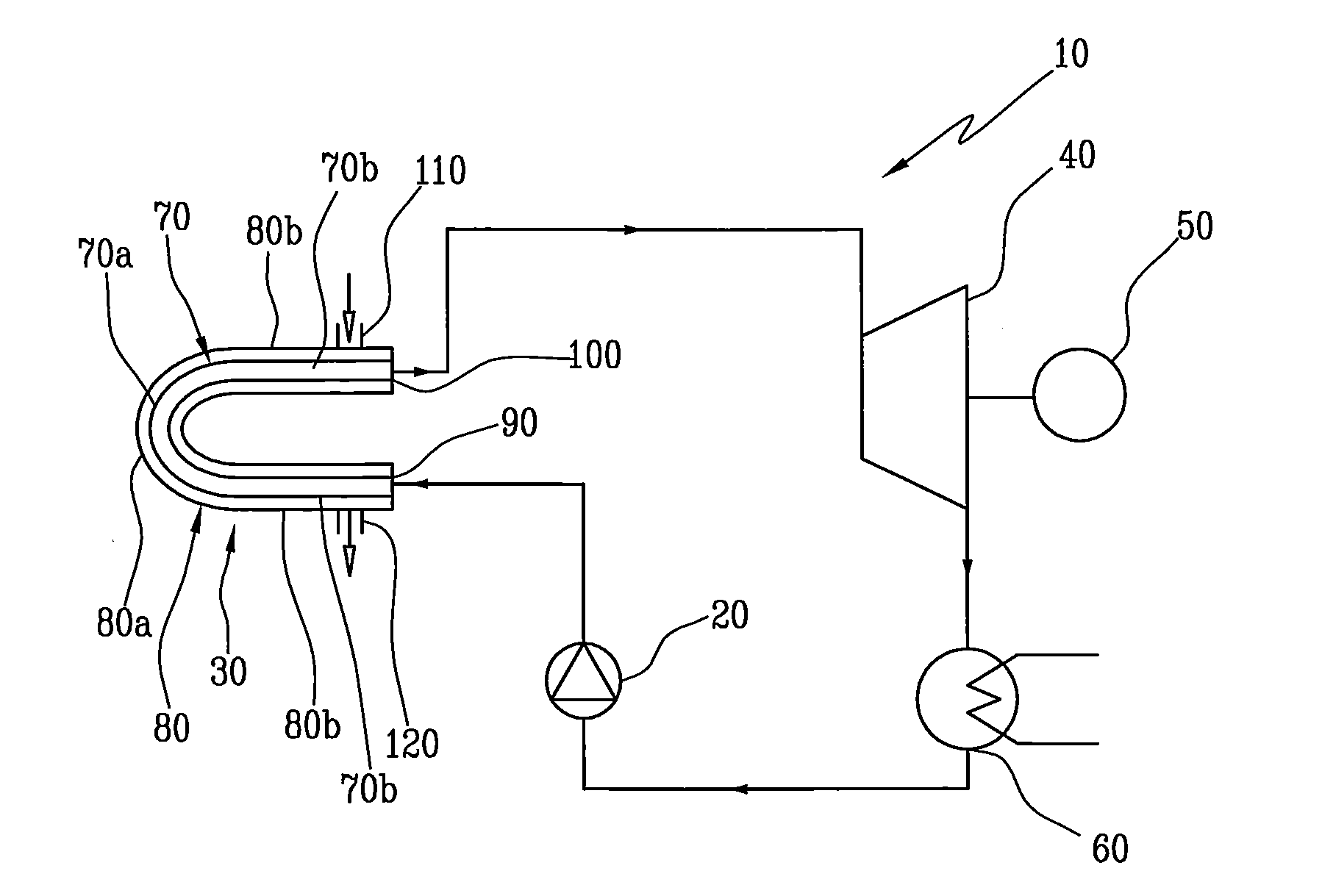 Apparatus and process for generation of energy by organic rankine cycle