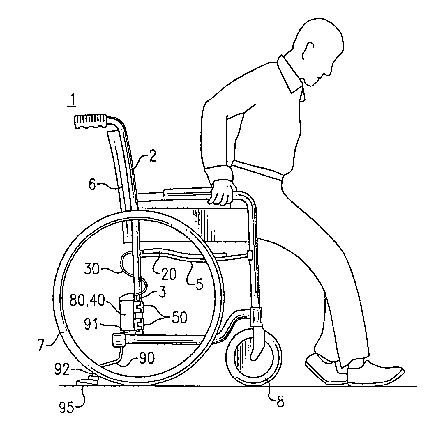Automatic wheelchair brake system and wheelchair including same