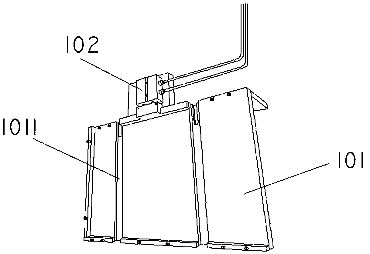 Forming tool of cooling strip of PTC heat-sensitive material heating device