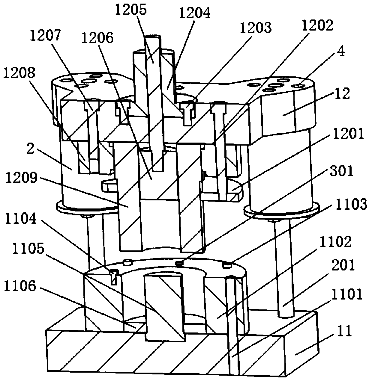 Controlled magnetorheological damper used for blanking drawing die and mounting method thereof