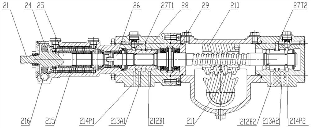 Double-loop semi-integral steering gear, power-assisted steering system and crane