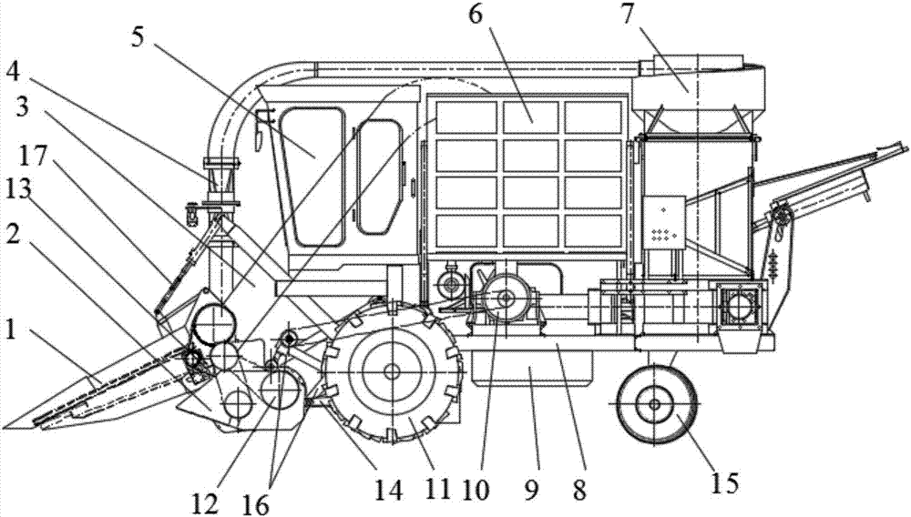 Corn combine capable of harvesting both spikes and stalks