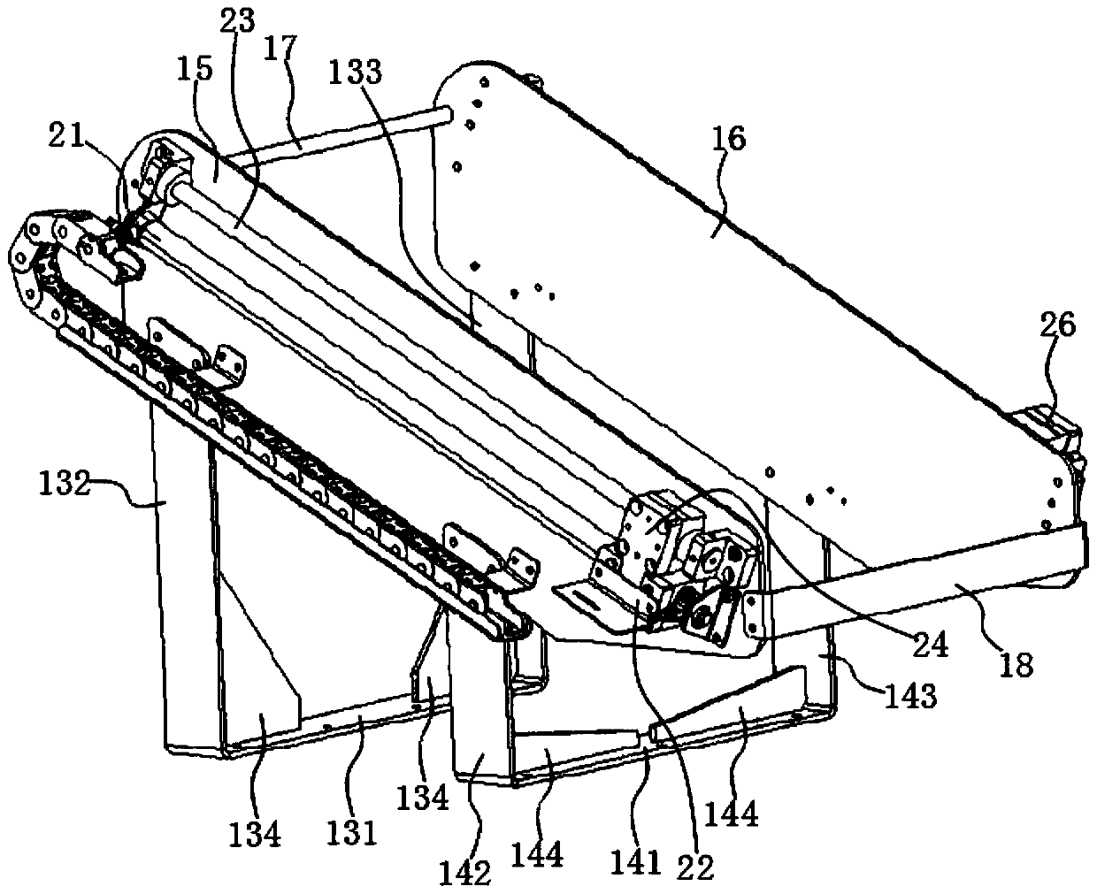 Material transition transfer device and intelligent logistics line