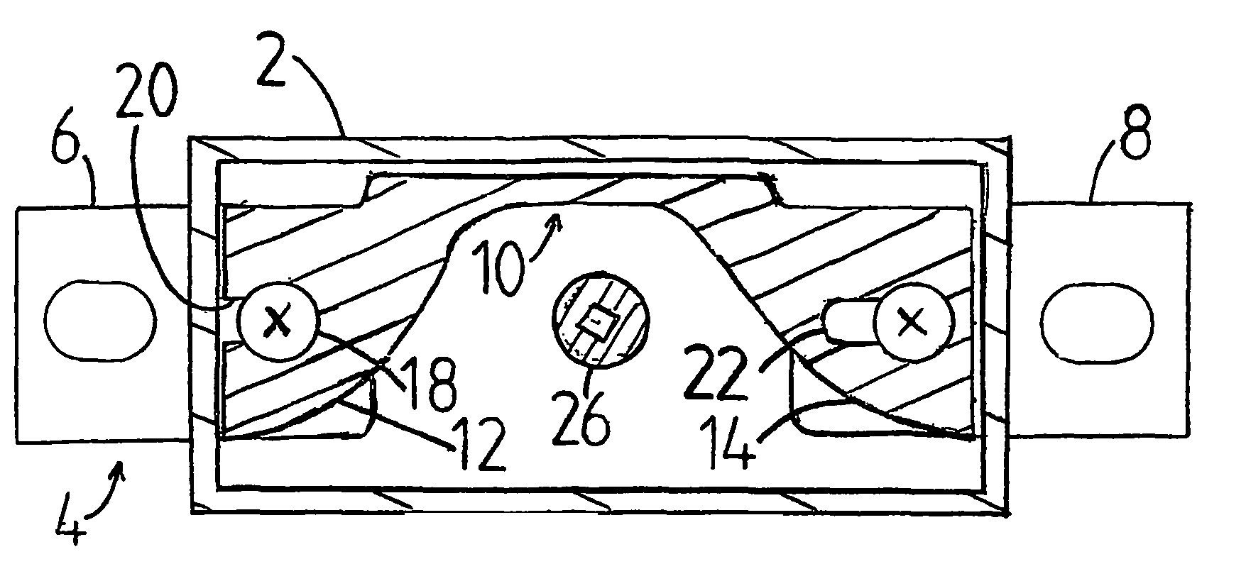 Switching device provided with neutral conductor