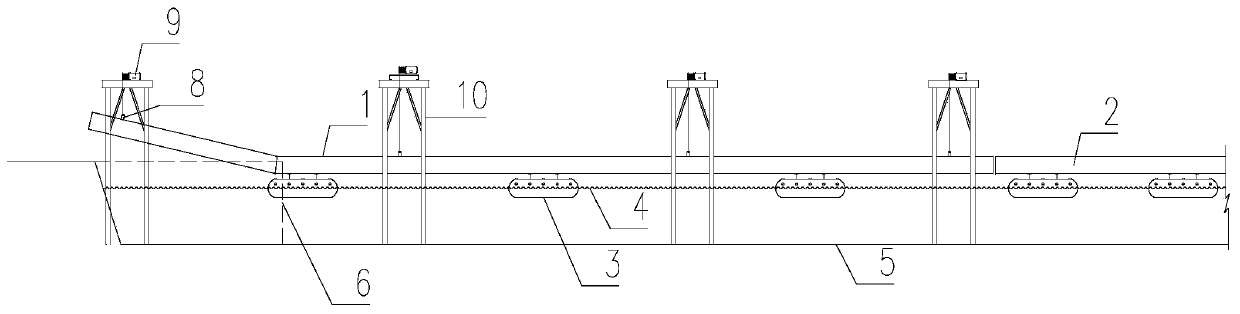 Immersed pipe construction method of floating box type water floating gantry crane method