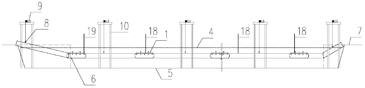 Immersed pipe construction method of floating box type water floating gantry crane method