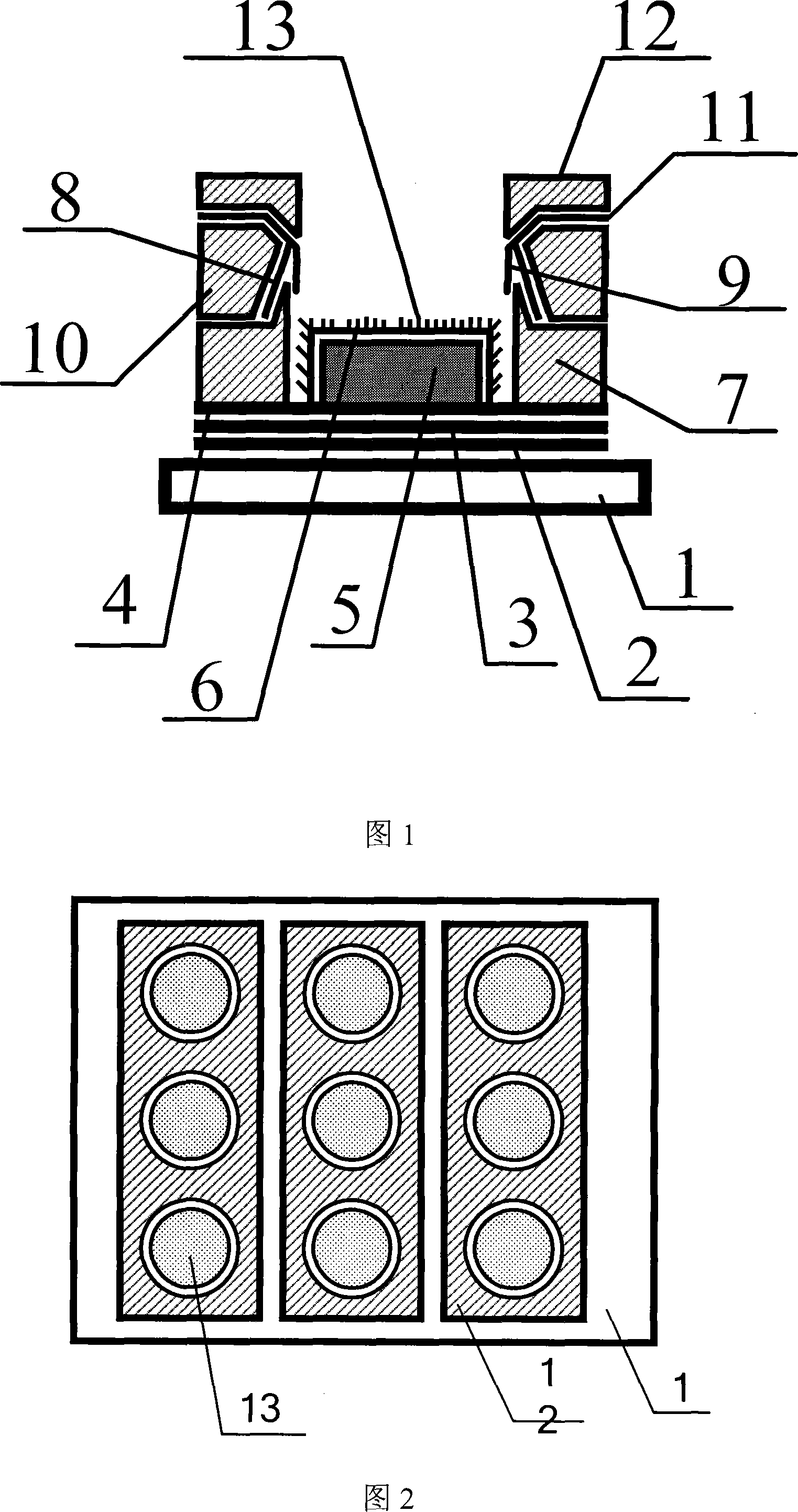 Flat-panel display device with multi-column cathode emitting structure and its preparing process