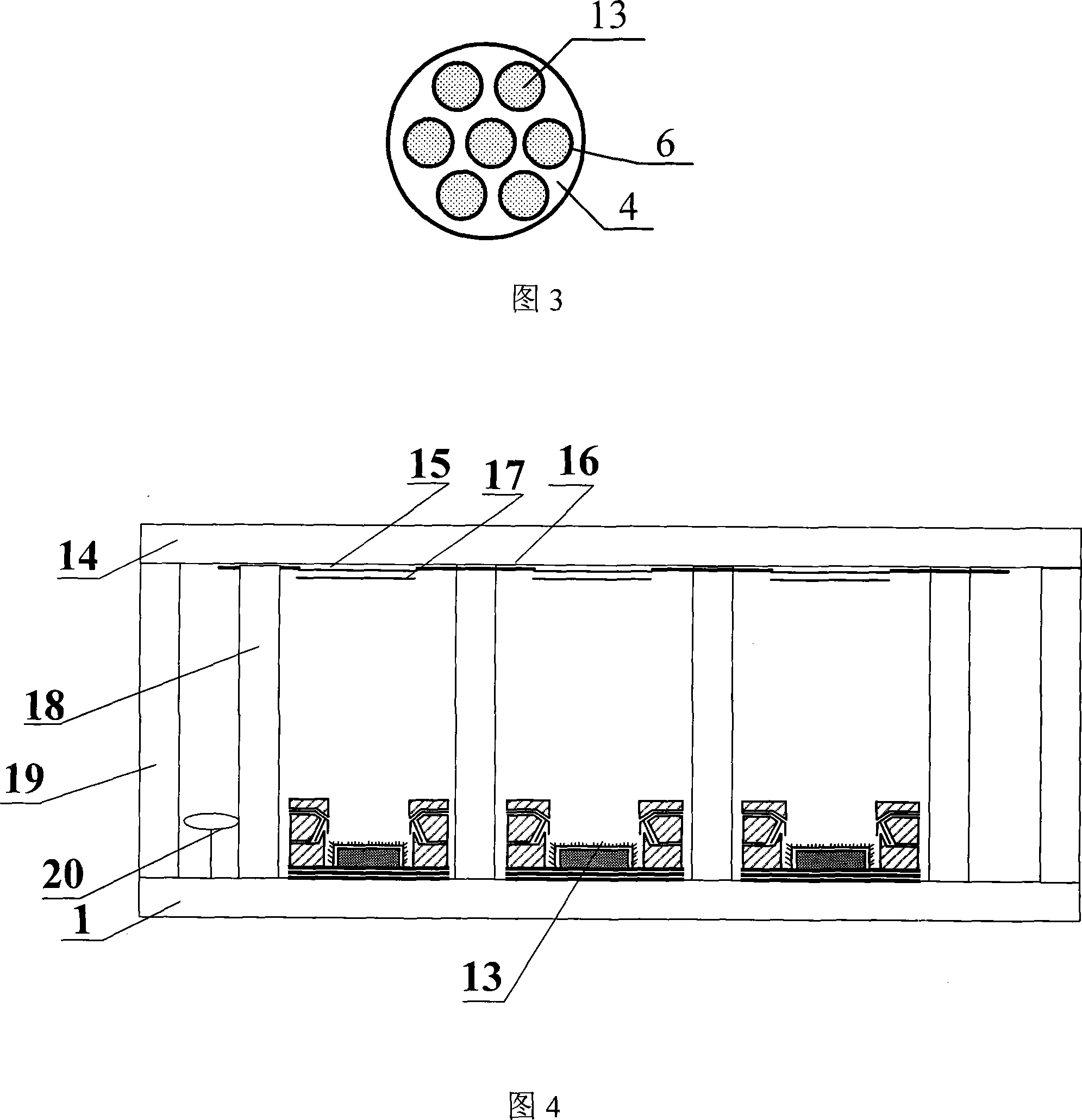 Flat-panel display device with multi-column cathode emitting structure and its preparing process