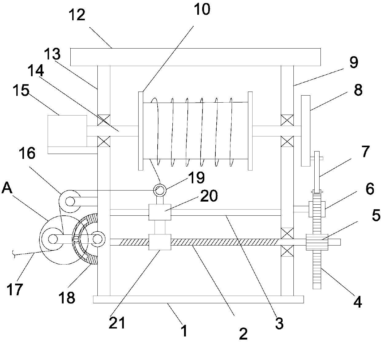 Thread winding device with tensioning adjusting device