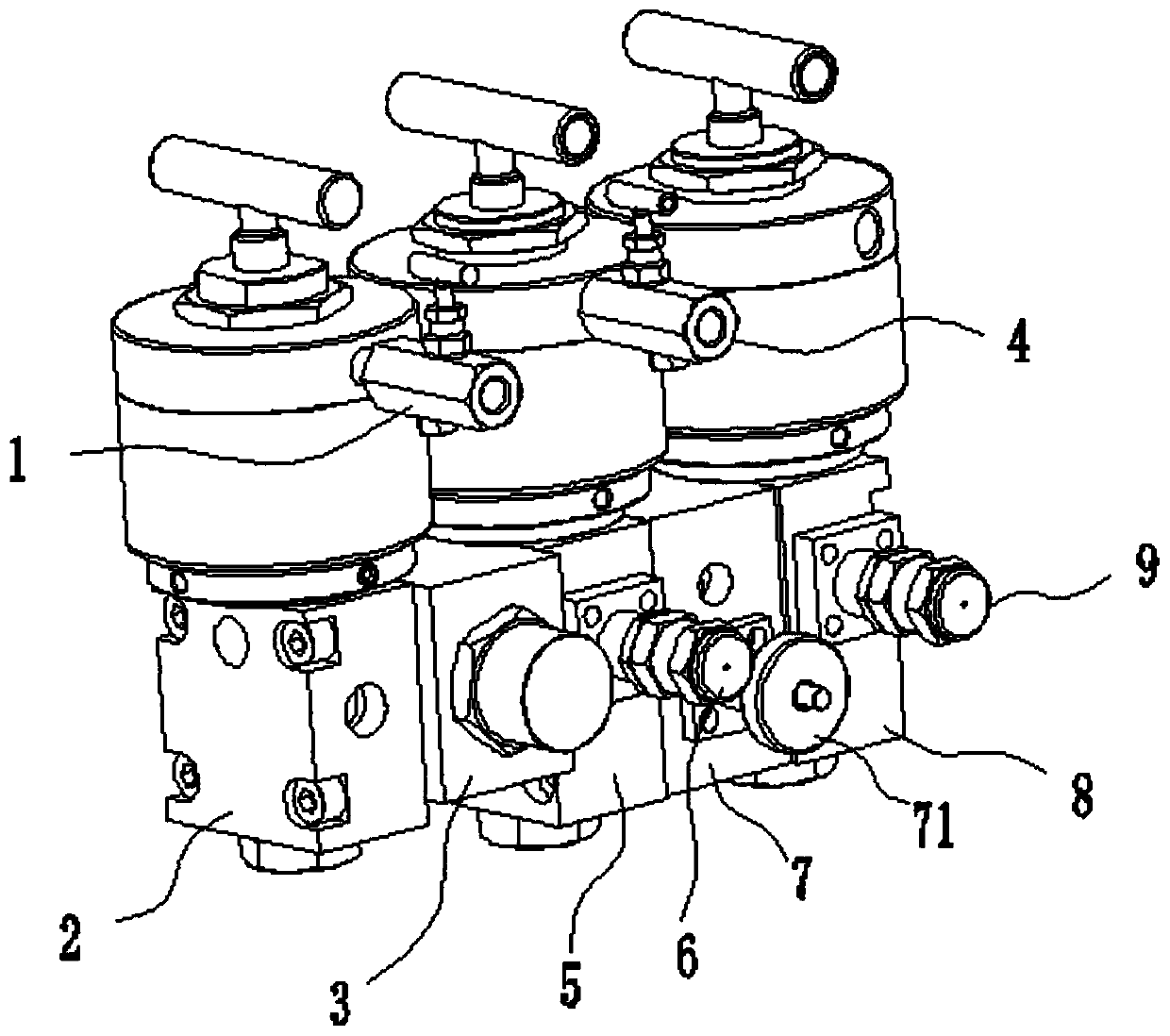 Wellhead safety three-valve control integrated module