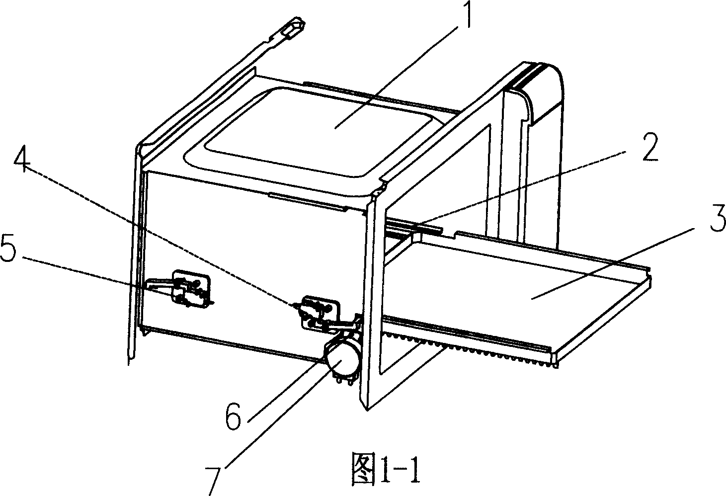 Moving in and out device for food supporting rack