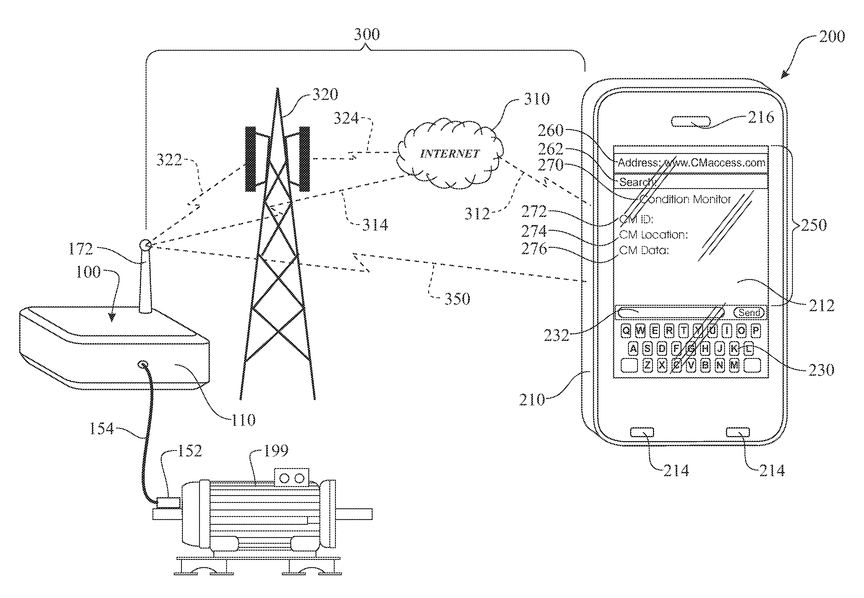 Portable wireless self-hosted condition monitoring web server and method of use