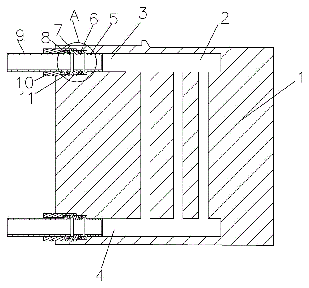 Water-cooling radiator for electric power electronic power element