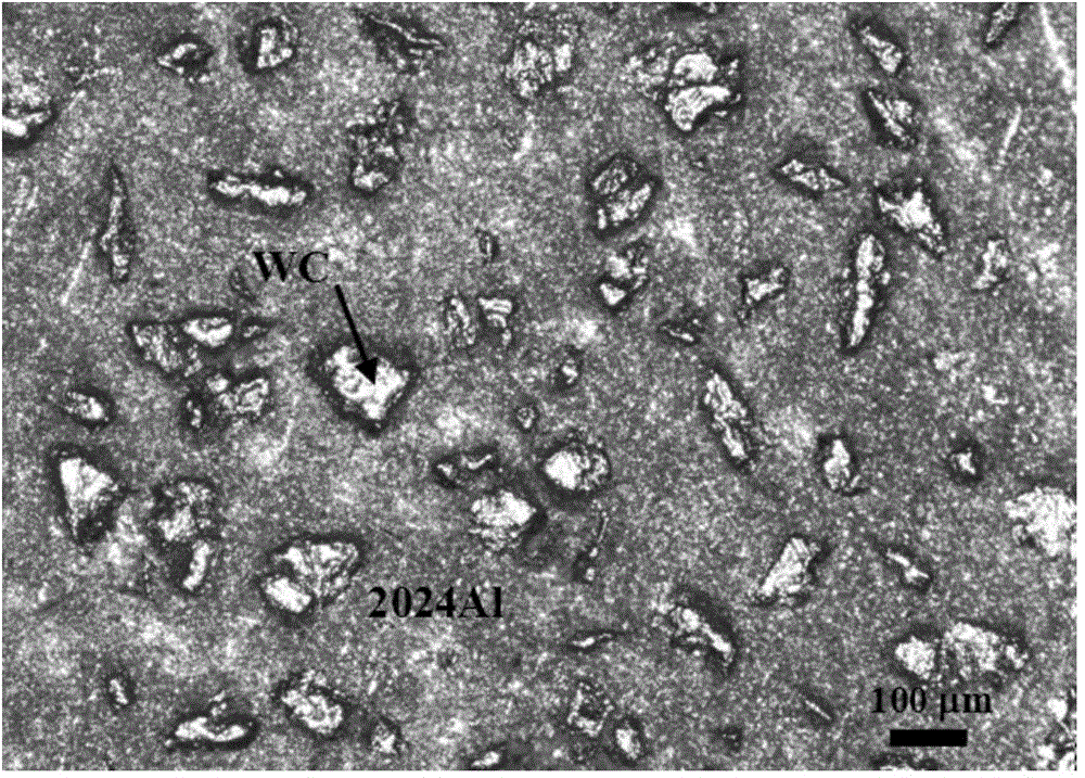 Material mixing method for preparing wolfram carbide particle (WCp)/2024Al composite radiation shield material