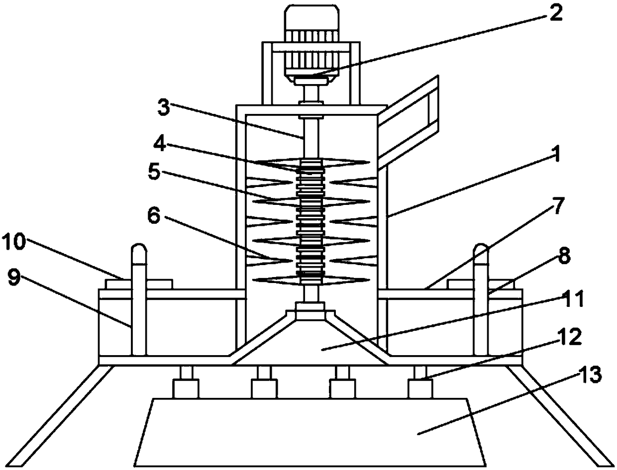 Material crushing device for decorative building material