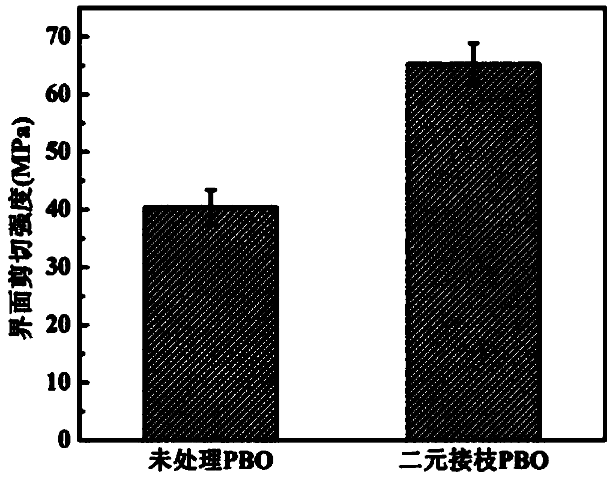 Preparation method for binary grafted modified PBO fiber