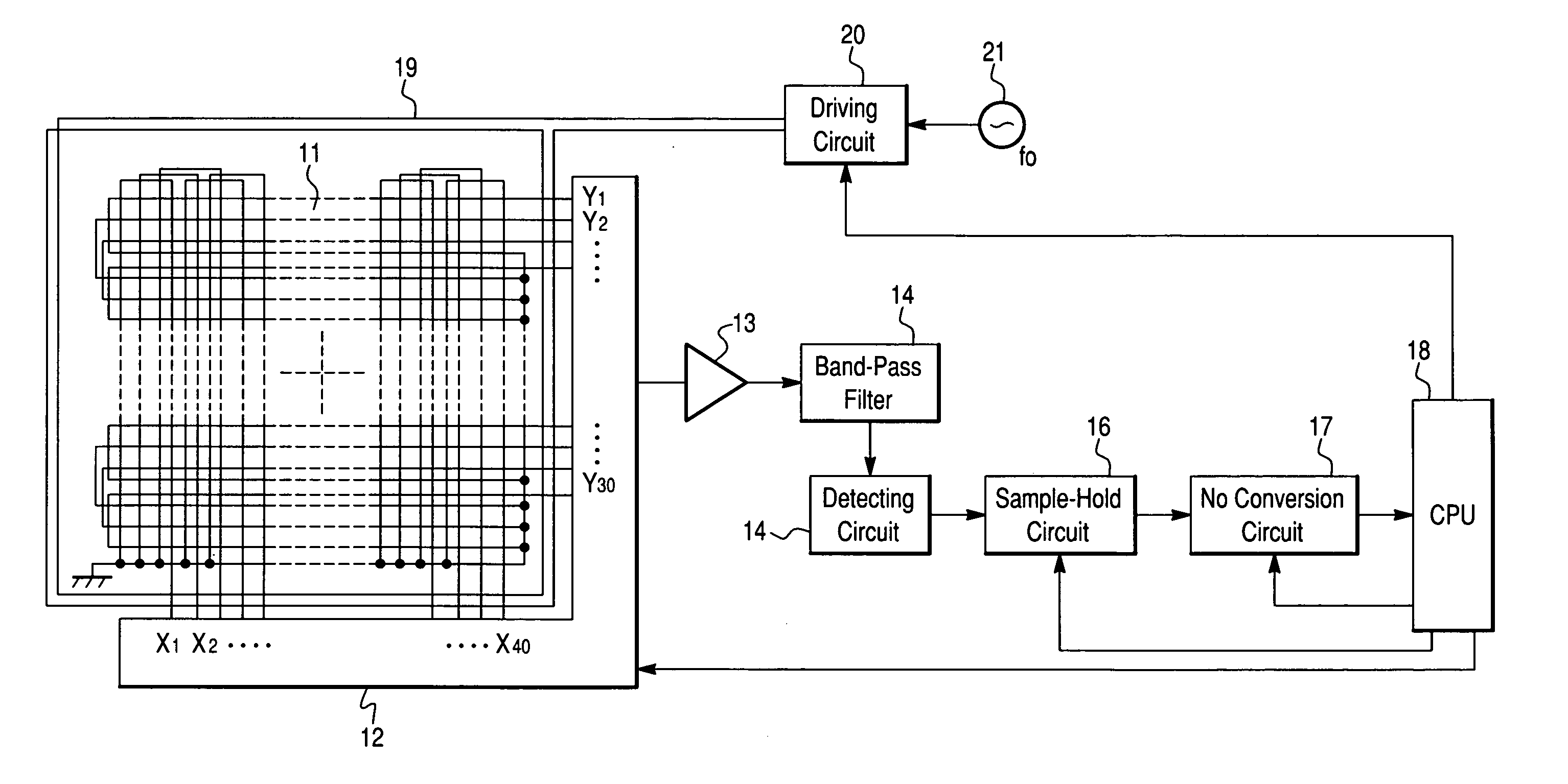 Position detecting device and computer including the same